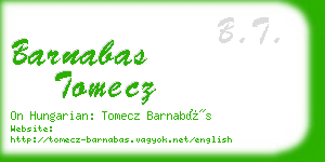 barnabas tomecz business card